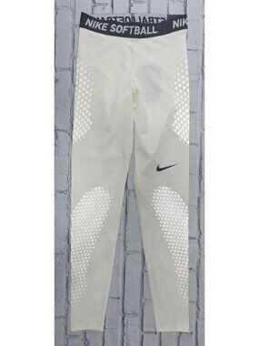 Nike Mens Dri-Fit Softball White Compression Training Tights Small